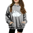 thumbnail image 1 of Mercatoo Cute Bunny Graphic Hoodies for Girls Trendy Oversized Hooded Sweatshirts Pockets Kids Long Sleeve Pullover Hoodie, 1 of 3