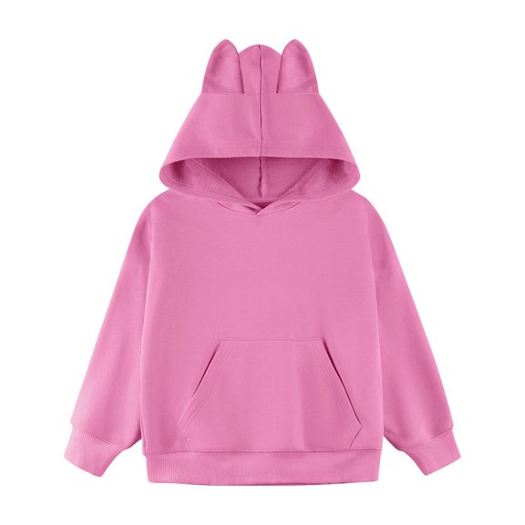 Mercatoo Cute Ear Hoodies for Teen Girls Plain Cotton Pullover Hoodie Sweatshirts Soft Lightweight Trendy Long Sleeve Tops