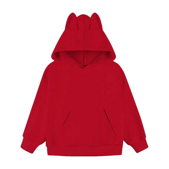 Mercatoo Cute Ear Hoodies for Teen Girls Plain Cotton Pullover Hoodie Sweatshirts Soft Lightweight Trendy Long Sleeve Tops