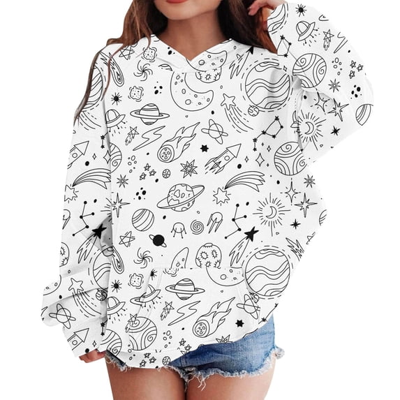 Mercatoo Cute Hoodie for Kids DIY Hand Painted Hooded Sweatshirt Can Play with Wear Fashion Pullover Tops for Girl Boy