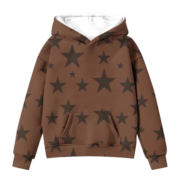 Mercatoo Cute Hoodies for Teen Girls Star Graphic Trendy 𝐏reppy Oversized Hoodie Kids Y2𝐊 𝐀esthetic Sweatshirt Pullover Tops