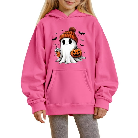 Mercatoo Cute Hoodies for Teen Girls Women 𝐘2k Halloween Graphic Oversized Sweatshirt Long Sleeve 𝐀esthetic 𝐏reppy Clothes