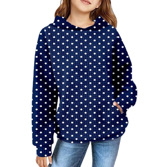 Mercatoo Cute Print Hooded Pullovers for Kids Solid Color Trendy Casual Sweatshirts Teen Comfortable Long Sleeve Hoodies