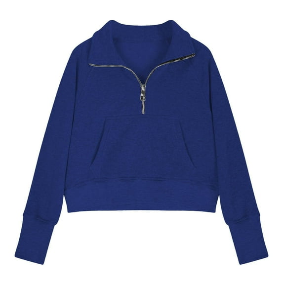 Mercatoo Cute Sweatshirts for Teen Girls Half Zipper Crop Tops Pullover Hoodies Half Zip Up Oversized Trendy Fall Clothes
