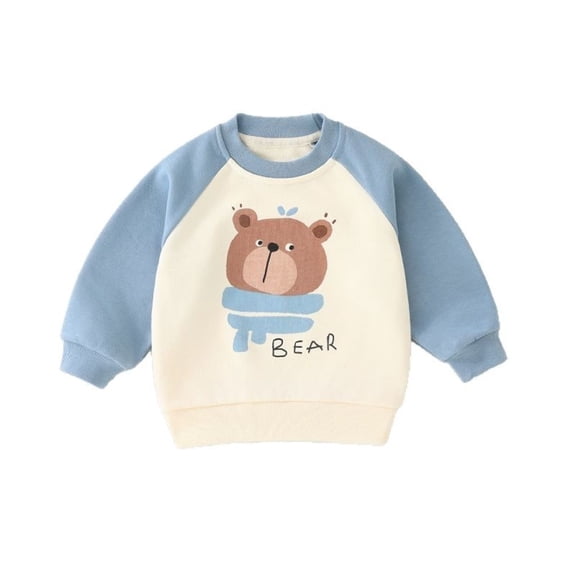 Mercatoo Cute Sweatshirts for Toddler Boys Girls Animal Pullover Shirts 𝐂olor Block Long Sleeve Fall Winter Warm Clothes