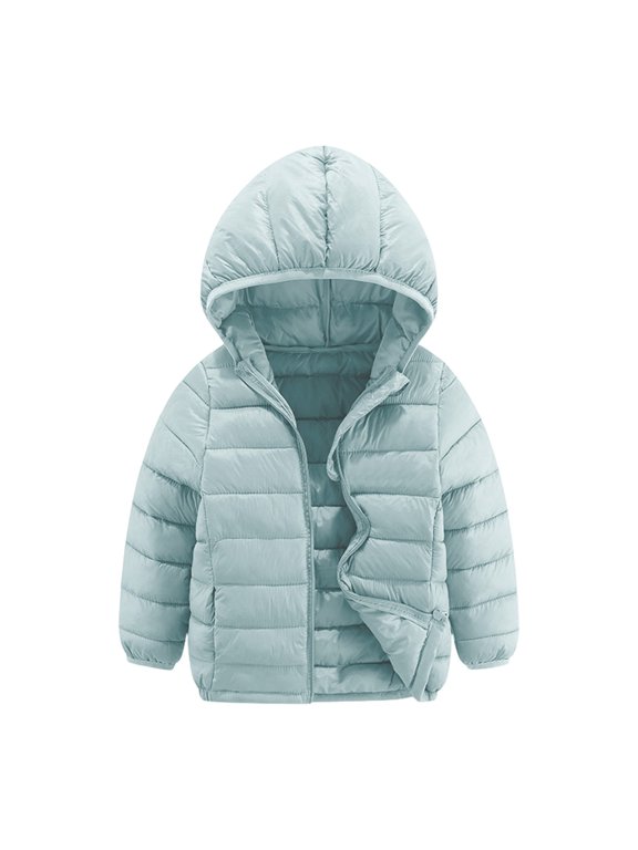Down Jacket for Boys Girls Lightweight Packable Hooded Puffer Jacket Kids Hiking Outdoor Windproof Outerwear Winter Coat