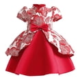thumbnail image 1 of Mercatoo Dress Girls 14 16 Toddler Girls Christmas Long Sleeve Plaid Prints Princess Dress Xmas 𝐏𝐚rty Bowknot Tulle Elastic Short, 1 of 8