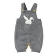 thumbnail image 1 of Mercatoo Easter Girl Outfit Newborn Infant Baby Knit Romper Cotton Sleeveless Strap Boy Girl Bunny Pattern Baby Summer Dress, 1 of 9