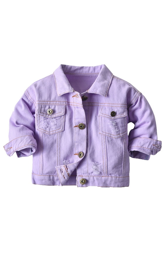 Fashion Girl Winter Leisure Warm Jean Coat Long Sleeve Ripped Denim Lapel Jacket Western Solid Style Jacket