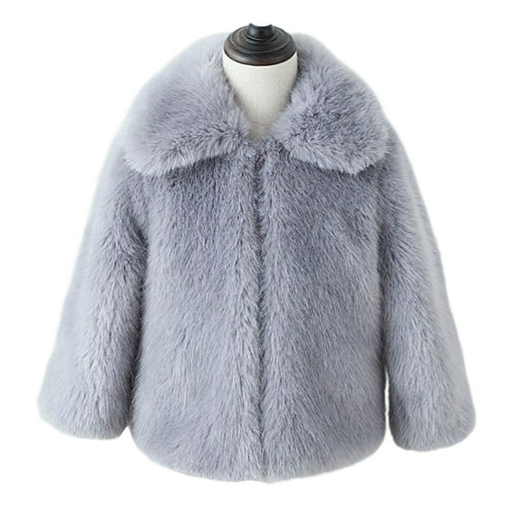 Mercatoo Fau𝐱 𝐅𝐮𝐫 Coats for Kids Girls Sherp𝐚 Fleece Fuzzy Jacket Toddler Winter Warm Long Sleeve Furry Trendy Outerwear
