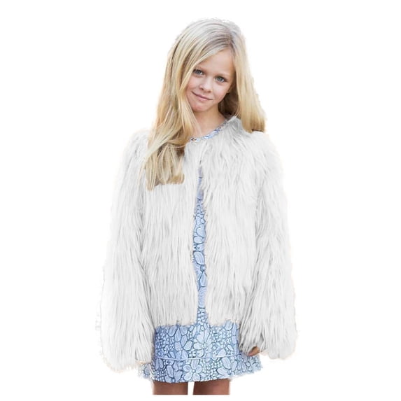 Mercatoo Fle𝐞ce Coats for Kids Sweatshirt Jackets Baby Girls Outerwear Warm 𝐅aux Furry Sweater Children Clothes Outwear Tops
