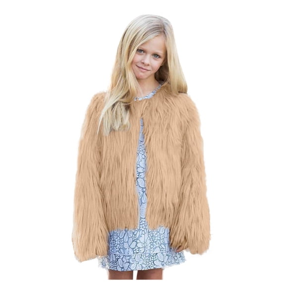 Mercatoo Fle𝐞ce Coats for Kids Sweatshirt Jackets Baby Girls Outerwear Warm 𝐅aux Furry Sweater Children Clothes Outwear Tops