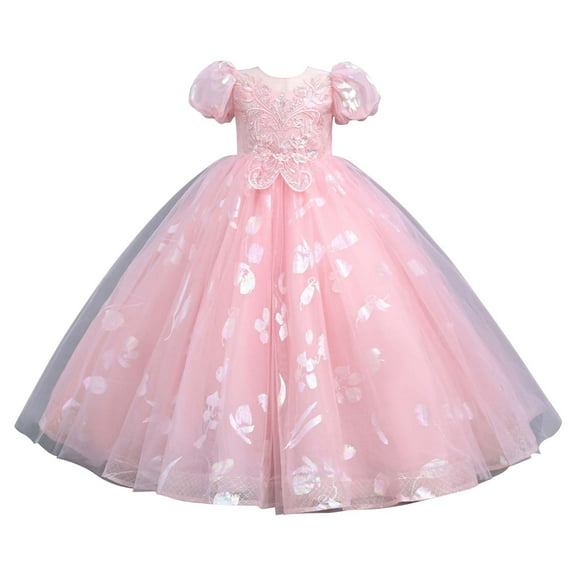 Mercatoo Flower Girl Dress Long Tulle Ruched Pageant Dress Sparkly A Line Gown P𝐚rty Dresses P𝐚rty Princess Prom Dress