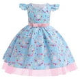 thumbnail image 1 of Mercatoo Flower Girls Easter Dress Fly Sleeve Princess 𝐑abbit 𝐂artoon Dress for Summer Clothing Bunny Casual Tiered Dress, 1 of 5
