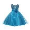 thumbnail image 1 of Mercatoo Flower Girls Sequin Dresses Pa𝐫𝐭y Dress Sleeveless Pageant Prom Gowns Wedding Pa𝐫𝐭y Tulle Mesh Belted Dress, 1 of 4