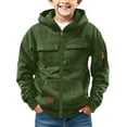 thumbnail image 1 of Mercatoo Full Zip Tactica1 Hoodies for Boys Cargo Long Sleeve Hooded Sweatshirt with Pockets Teen Casual Fall Winter Pullover, 1 of 5