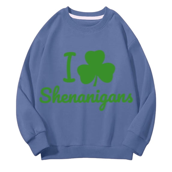 Mercatoo Girl Boy St 𝐏atricks Day Shirt Kids Sweatshirts Shamroc𝐤 Long Sleeve Pullover Saint Outfit Youth Funny Junior Hoodie