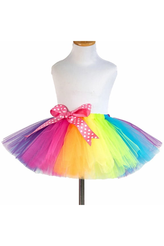 Girl Voile Tutu Petticoats Children Girls Tutu Tulle Pšrty Dance Ballet Kids Rainbow Skirt Little Cute Girls Dress