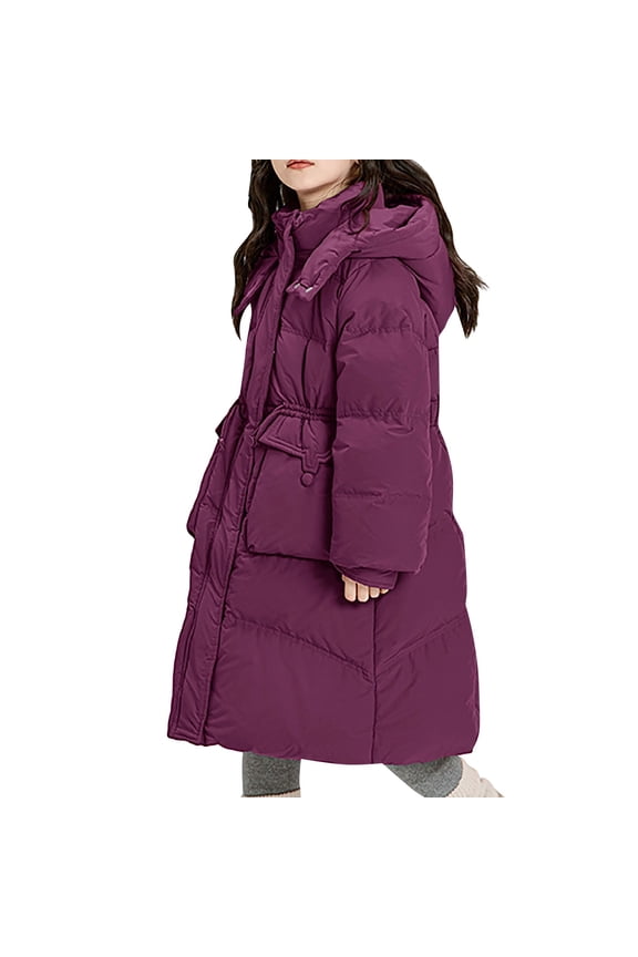 Girl's Winter Long Parka Puffer Coat Boys Thicken Ski Jacket With Hood Kids Down Jackets Knee Thick Warm Trench Overcoat