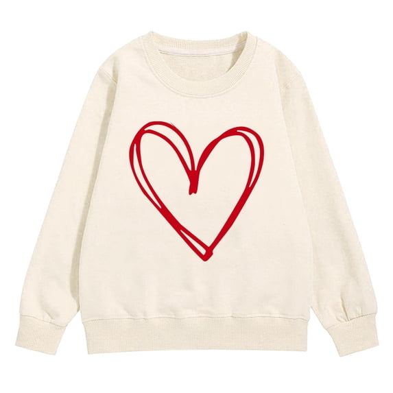 Mercatoo Girls 1reppy Heart Sweatshirts Cute Oversized Pullover Kid Valentines Day Graphic Crewneck Athletic Sweaters with Pocket
