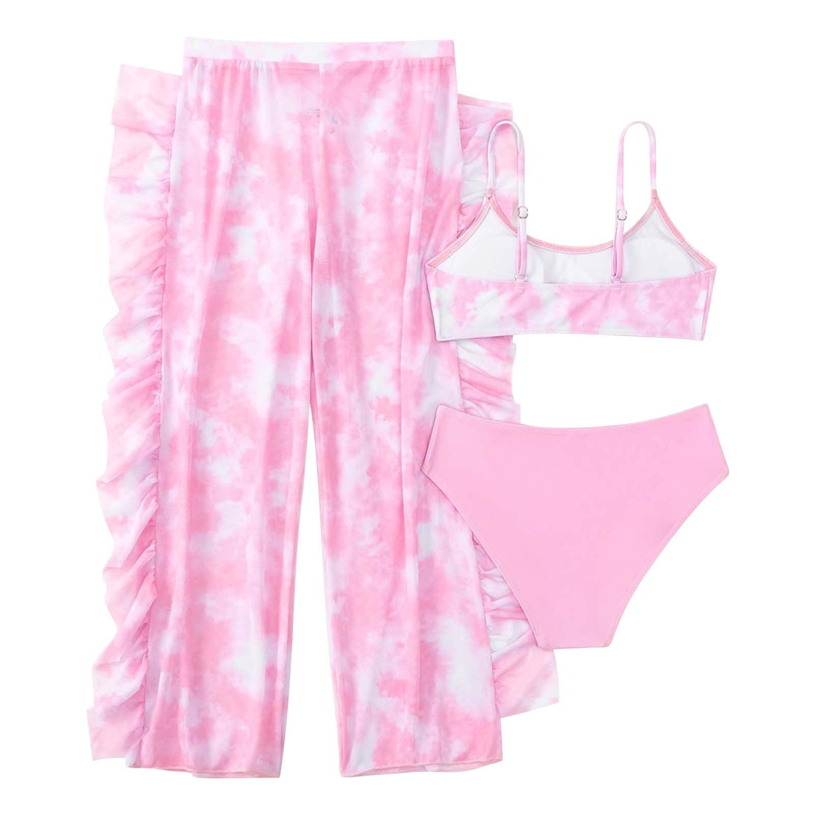 Summer Girls' Top Pants and Swim Cap Three-Piece Set main image 0