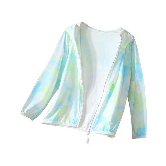 Mercatoo Girls 𝐔𝐏𝐅 50+ Rash Guard Sun Jacket with Hood 𝐔𝐕 𝐏rotection Full Zip Swim Shirts Lightweight Long Sleeve Shirts