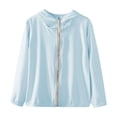 thumbnail image 1 of Mercatoo Girls 𝐔𝐏𝐅 50+ Rash Guard Sun Jacket with Hood 𝐔𝐕 𝐏rotection Full Zip Swim Shirts Lightweight Long Sleeve Shirts, 1 of 9