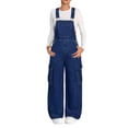 thumbnail image 1 of Mercatoo Girls Baggy Wide Leg Denim Overalls Kids Sleeveless Jumpsuit Bib Overall Streetwear Casual Loose Trousers with Pockets, 1 of 6