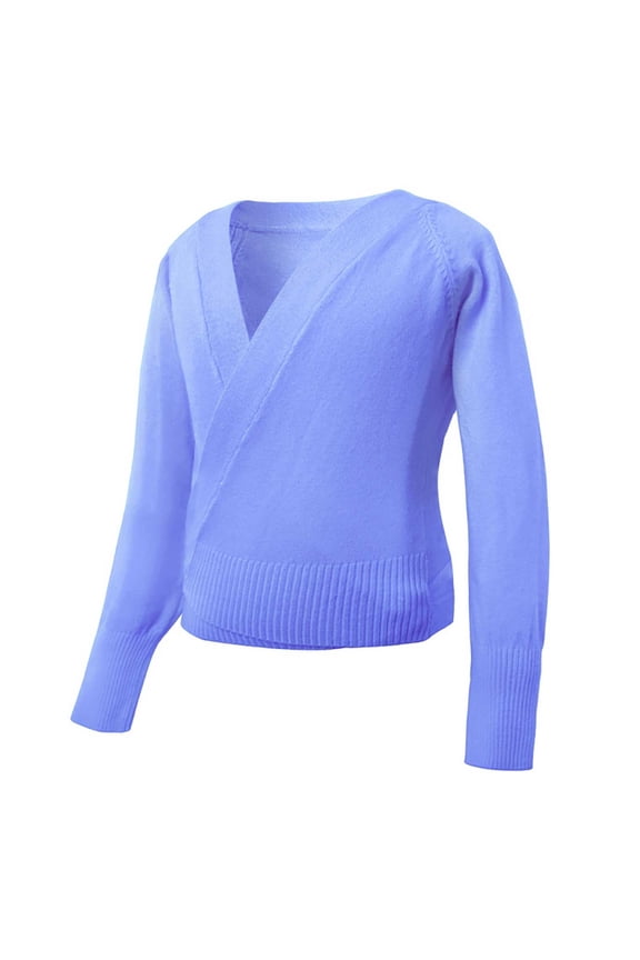 Girls Ballet Wrap Top Teen Ballerina Long Sleeve Dance Sweater 𝗦hrug Athletic Gymnastics Leotards Clothes