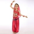 thumbnail image 1 of Mercatoo Girls Belly Dance Outfit Dancer 𝐂𝐨𝐬𝐭𝐮𝐦𝐞 Handmade Chiffon Top and Pants Halloween Carnival Performance Wear Sets, 1 of 7