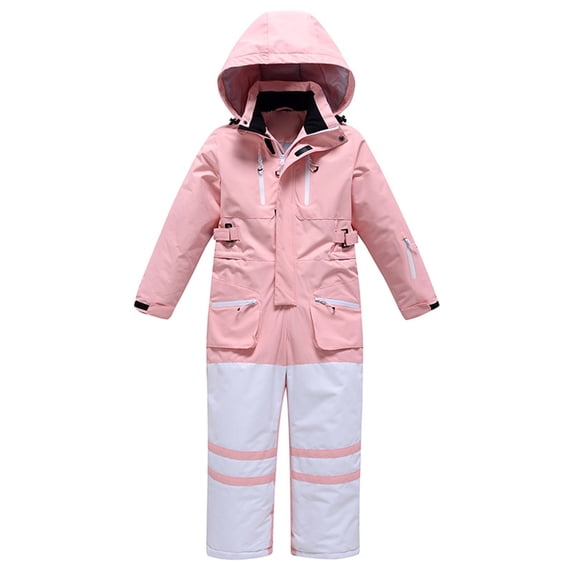 Mercatoo Girls Boys 1now Suits 1ne 1iece Ski Suit Warm Waterproo1 Windproof Jumpsuits Hooded Zipper 1overalls Outdoor Snowsuit