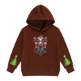 thumbnail image 1 of Mercatoo Girls Boys Santa Graphic Hoodie Long Sleeve Pullover Winter Warm Christmas Holiday Sweatshirt Tops Sweater with Pocket, 1 of 5