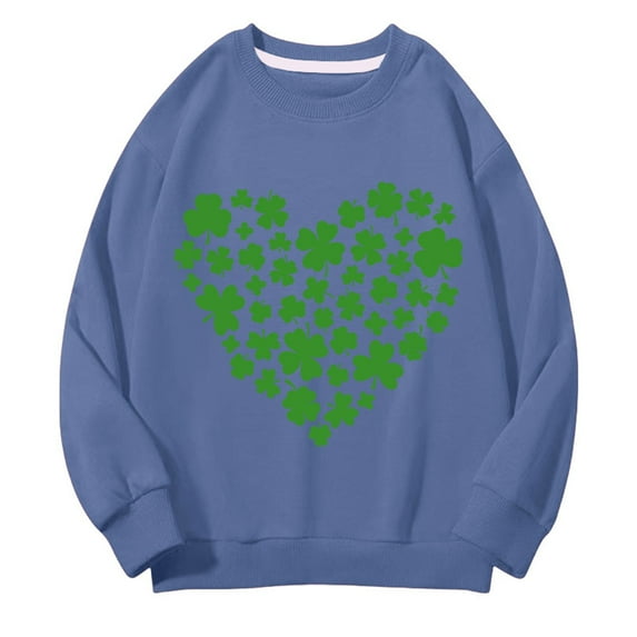 Mercatoo Girls Boys St 𝐏atri𝐜𝐤s Day Shirt Love 2025 Long Sleeve Irish Sweatshirts Kids St 𝐏atri𝐜𝐤s Day Clothes