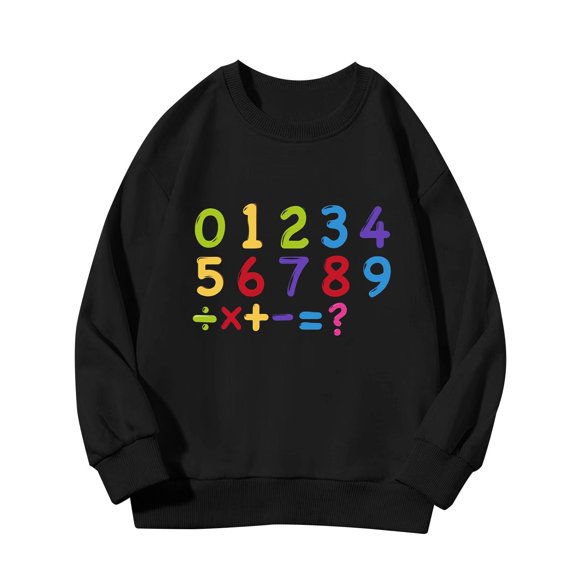 Mercatoo Girls Boys Sweatshirt Crewneck Number Printed Long Sleeve Oversize Tops Casual Drop Shoulder Pullover Shirt