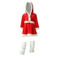thumbnail image 1 of Mercatoo Girls Christmas Dress 𝐅𝐥eece Santa Dress Sweats Hoodie Kids Girls Christmas Clothes Set for 3 to 12 Years, 1 of 4