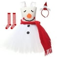 thumbnail image 1 of Mercatoo Girls Christmas Snowman Santa 𝐂ostume Tutu Tulle Dress Princess Xmas Photoshoot 𝐂osplay Dress Up Outfit for Kids, 1 of 9