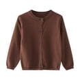 thumbnail image 1 of Mercatoo Girls Classic Knit Cardigan School 𝗨niform Sweater Crewneck Button Front Outerwear Kids Girls Fuzzy Jacket Coat, 1 of 9