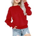 thumbnail image 1 of Mercatoo Girls Cotton Sweatshirts Long Sleeve Crew Neck Pullover Sweater Clothes Teen Kids Cute Warm Tops Clothes Cute Casual, 1 of 9