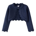 thumbnail image 1 of Mercatoo Girls Cropped Cardigan Sweaters Long Sleeve Cable Knit One Button Open Front Lightweight Cover Up Ruff𝐥e H𝐞m Tops, 1 of 4