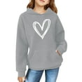 thumbnail image 1 of Mercatoo Girls Cute Heart Printed Hoodies School Casual Oversized Long Sleeve Kids Comfy Soft Pullover Tops Fall Winter Warm Clothes, 1 of 8