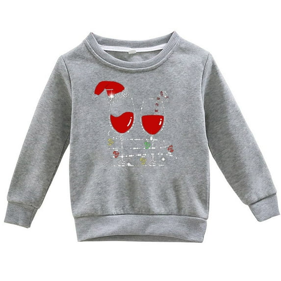 Mercatoo Girls Cute Pattern Sweatshirt Winter Christmas Print Casual Long Sleeve Pullover Sweaters Tops for 1 to 12 Years