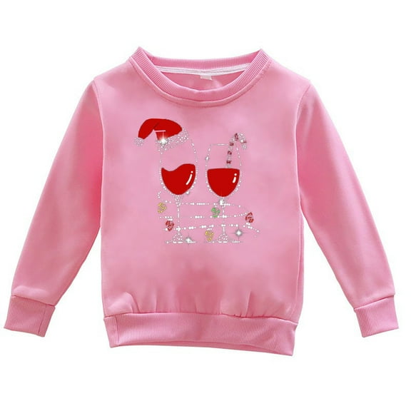 Mercatoo Girls Cute Pattern Sweatshirt Winter Christmas Print Casual Long Sleeve Pullover Sweaters Tops for 1 to 12 Years