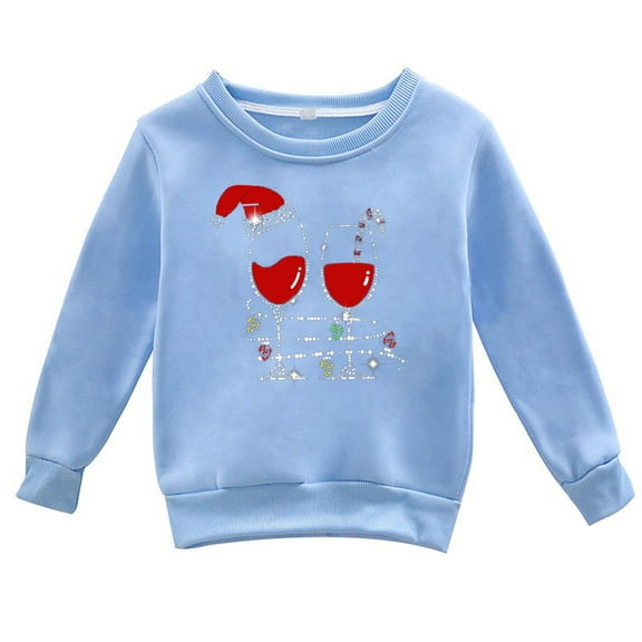 Mercatoo Girls Cute Pattern Sweatshirt Winter Christmas Print Casual Long Sleeve Pullover Sweaters Tops for 1 to 12 Years
