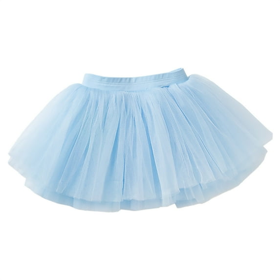 Mercatoo Girls Cute 𝐌ini Tutu Short Dress Carnival Skirt Pompoms Skirt Solid Color Elastic Waist Holidays Tulle Skirt