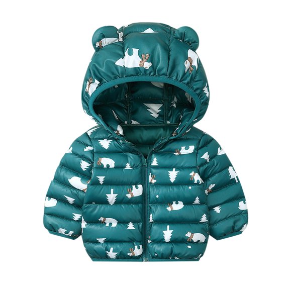 Mercatoo Girls Down Jacket Size 8 Hooded Girls Boys Baby Winter Warm Toddler Outerwear Coat Cartoon Jacket Windproof