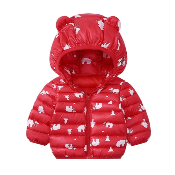 Mercatoo Girls Down Jacket Size 8 Hooded Girls Boys Baby Winter Warm Toddler Outerwear Coat Cartoon Jacket Windproof