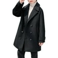 thumbnail image 1 of Mercatoo Girls' Dress Coat Double Breasted Peacoat Boys Trench Coat Wool Blend Long Winter Coat Kids Thicken Mid Length Ski Jacket, 1 of 5