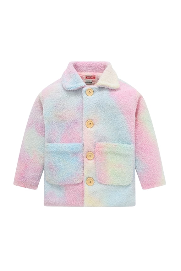 Girls Fall Fleece Jacket Flannel Sherp1 Fuzzy Long Sleeve Button Down Trench Coat Fall Winter Coat Kids Girl Jacket Coat