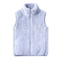 thumbnail image 1 of Mercatoo Girls Fleece Vest Jacket Boys Winter Fuzzy Sleeveless Zip Up Sherp1 Waistcoat Lightweight Warm Furry Mock Neck Gilet, 1 of 6