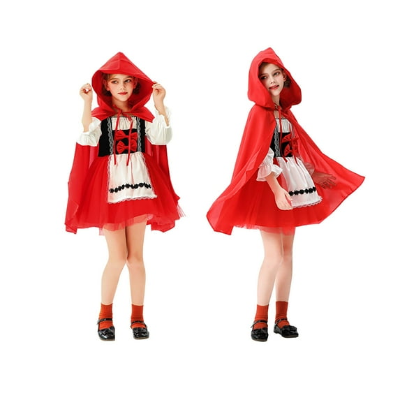 Mercatoo Girls Halloween Thin Poncho Red Lightweight Halloween Pšrty šostumes šooded Shawl Outfits Kids šosplay Poncho Clothes